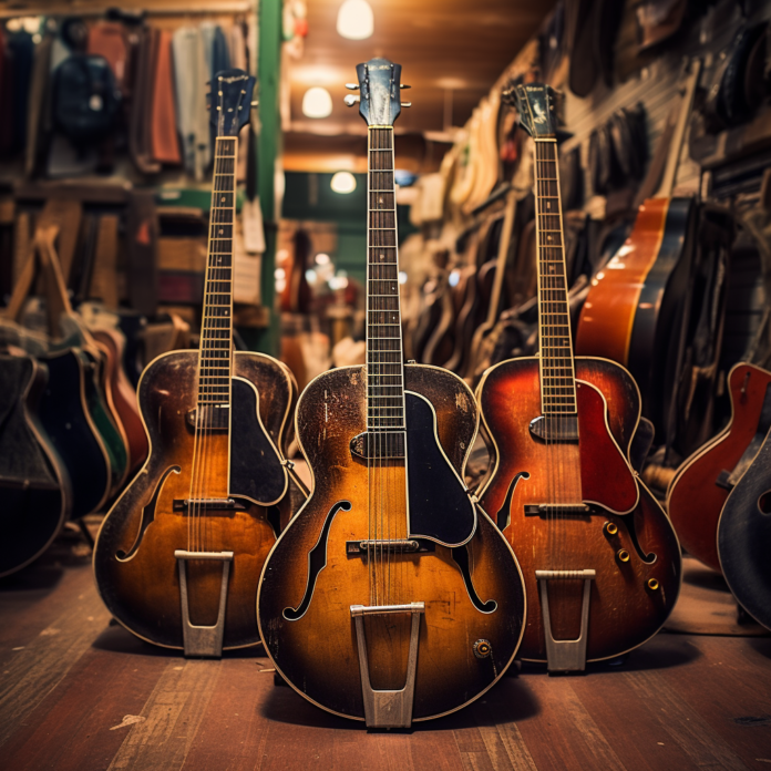 Guitare Jazz dans un magasin de musique