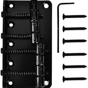 bass bridge,Pont de guitare basse à 4 cordes, Pont de basse professionnel à 4 cordes en métal replacement pour guitare basse électrique à 4 cordes(noir)