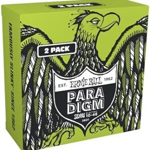 2 jeux de cordes pour guitare électrique Ernie Ball Regular Slinky Paradigm tirant 10-46