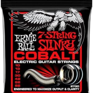 Jeu de cordes Ernie Ball Skinny Top Heavy Bottom Slinky Cobalt pour guitare électrique à 7 cordes, calibre 10-62