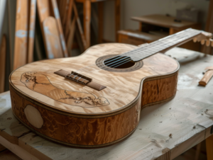 Guitare classique en cours de fabrication